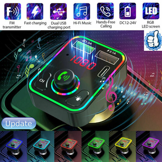 Travel Accessories & Electronics - Car MP3 Bluetooth 5.0 Wireless FM Transmitter Adapter 2USB - PD Fast Charger AUX
